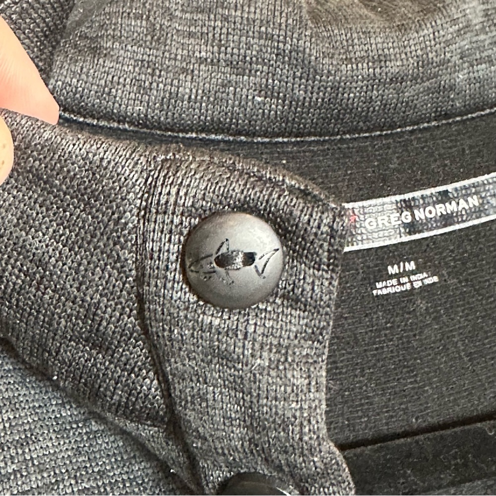 GREG NORMAN Gray Heather Men's M Pullover Sweater 1/4 Button Pocket Golf Fleece - Picture 9 of 16